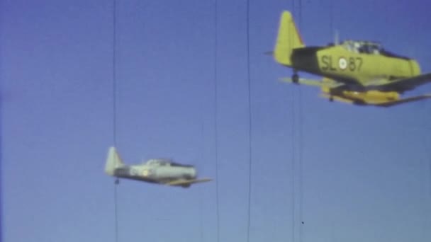 Lecce Włochy Mogą 1959 Samolot Akrobatyczny Locie Latach Tych — Wideo stockowe