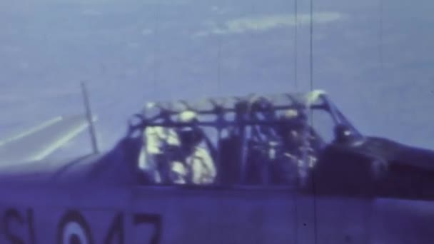 意大利莱切1959年 50年代的飞行中的有氧飞机 — 图库视频影像