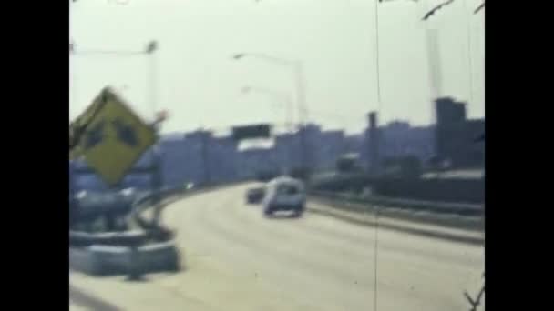 Chicago Stati Uniti Maggio 1964 Vista Autostradale Americana Con Traffico — Video Stock