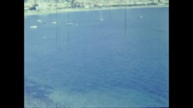 Liguria, İtalya Haziran 1964: 60 'larda Cinque terre sahili manzarası