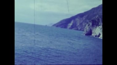 Liguria, İtalya Haziran 1964: 60 'larda Cinque terre sahili manzarası