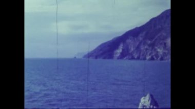 Liguria, İtalya Haziran 1964: 60 'larda Cinque terre sahili manzarası