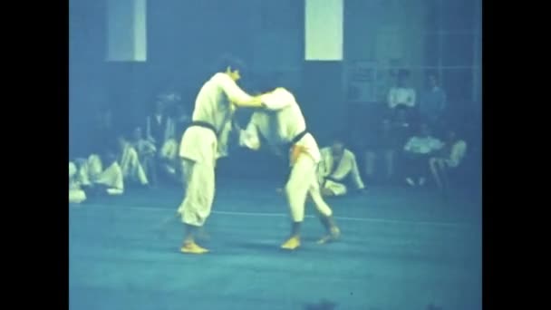 Roma Italia Mayo 1964 Escena Lucha Artes Marciales Los Años — Vídeo de stock