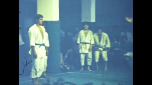Rome Italy May 1964 Martial Arts Fighting Scene 60S — Stock Video