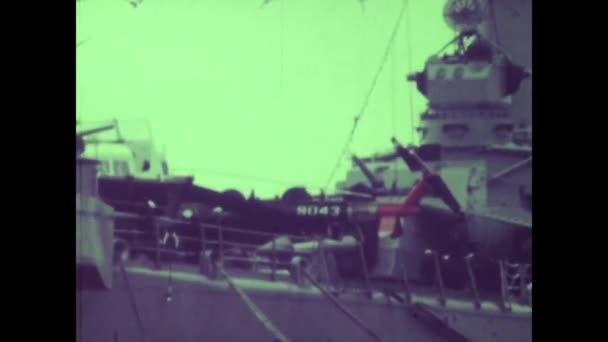 Copenaghen Danimarca Maggio 1964 Navi Guerra Americane Porto Copenaghen Negli — Video Stock