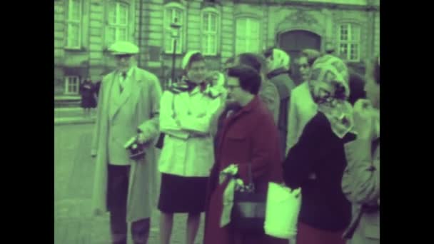 Kopenhaga Dania Maj 1964 Miejska Scowość Tłumów Latach Tych — Wideo stockowe