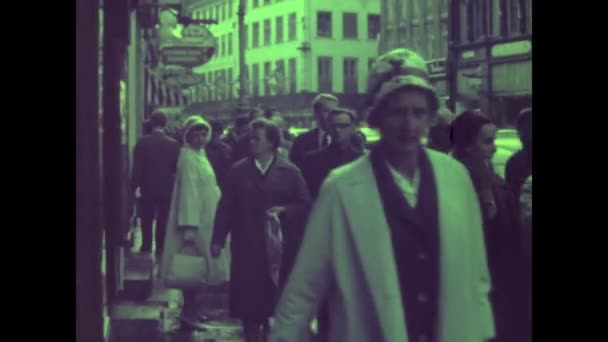 Kopenhaga Dania Maj 1964 Miejska Scowość Tłumów Latach Tych — Wideo stockowe
