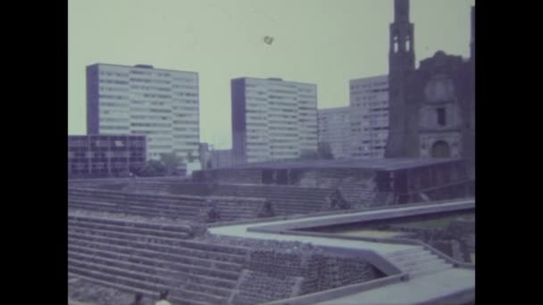 Mexico City Mexico May 1973 Plaza Las Tres Culturas Mexico — Stock Video