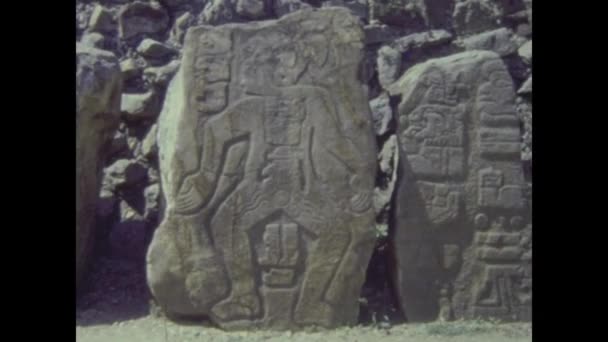Mexico City Mexico May 1973 Tlatelolco Archeological Site 70S — Stock Video