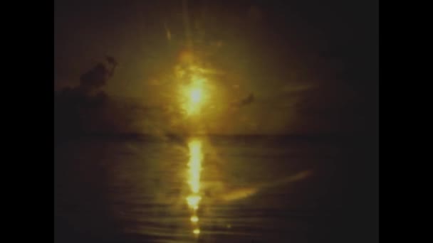 Mexico City Mexico May 1973 Mexican Sea Sunset Boat 70S — Stockvideo