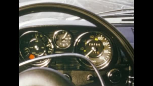Innsbruck Avusturya Mart 1976 Yıllarda Mercedes Araba Gösterge Paneli — Stok video