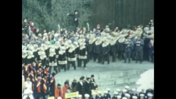 Innsbruck Avusturya Mart 1976 1976 Innsbruck Olimpiyat Oyunlarının Başlama Töreni — Stok video