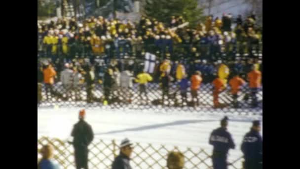 Innsbruck Österreich März 1976 Olympisches Skirennen Den 70Er Jahren — Stockvideo