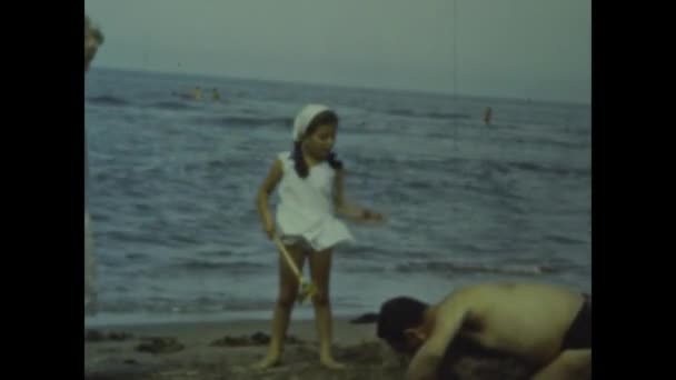 San Marino Itália Maio 1964 Praia Itália Férias Família Década — Vídeo de Stock