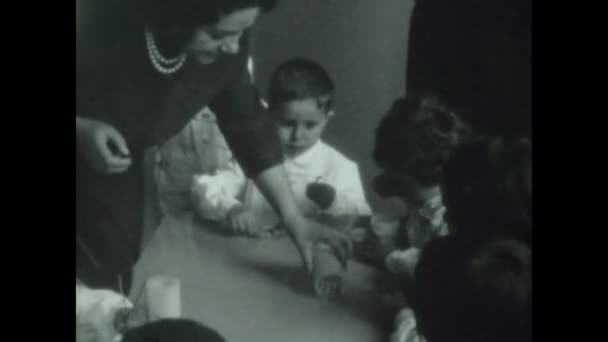 Roma Itália Junho 1964 Crianças Escola Década — Vídeo de Stock