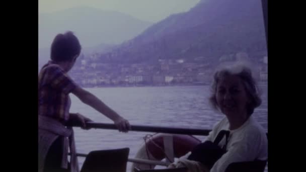 Como Włochy Czerwiec 1964 Nawigacja Jeziorze Como Latach Tych — Wideo stockowe