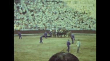 Barselona, İspanya Haziran 1958: 50 'lerde Corrida sahnesi