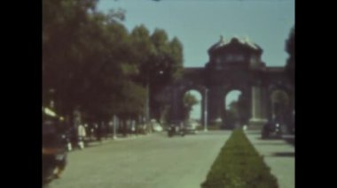 Madrid, İspanya Haziran 1958: 50 'li yıllarda Madrid şehir manzarası