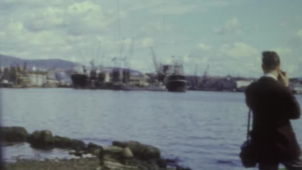 Όσλο Νορβηγία Μάιος 1961 Θέα Στο Λιμάνι Του Όσλο Στη — Αρχείο Βίντεο