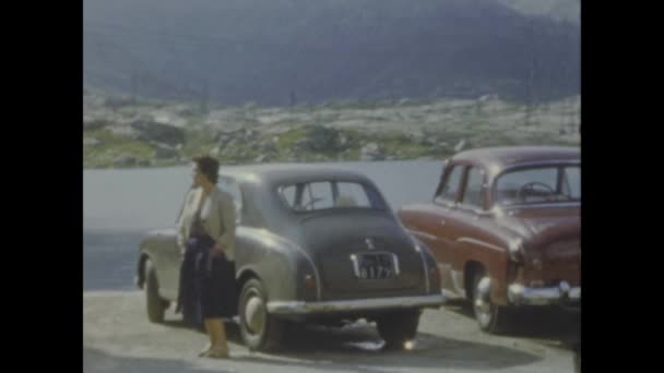 Gotthard Pass Switzerland May 1959 Gotthard Pass View 50S — стокове відео