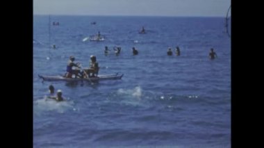 Roma, İtalya Haziran 1959: 50 'lerde deniz tatil sahnesi