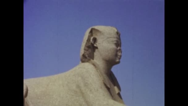 Gizé Egito Junho 1956 Esfinge Vista Estátua Década — Vídeo de Stock