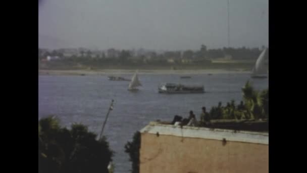 Kairo Mesir Juni 1956 Panorama Nile Pada Tahun — Stok Video
