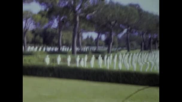 1967年6月イタリア フィレンツェ 60年代のフィレンツェのファルキアーニ アメリカン墓地 — ストック動画