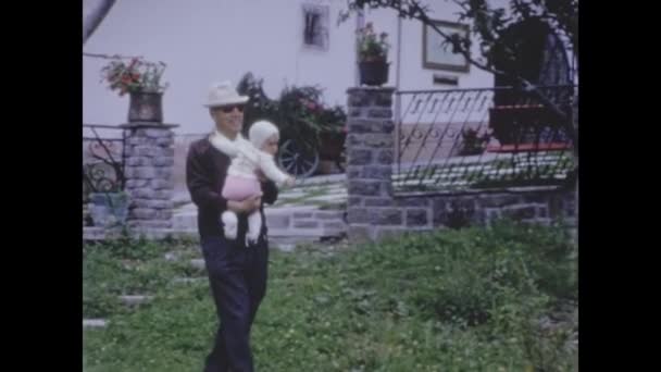 Rome Italy June 1964 Children Swing 60S — Stock Video