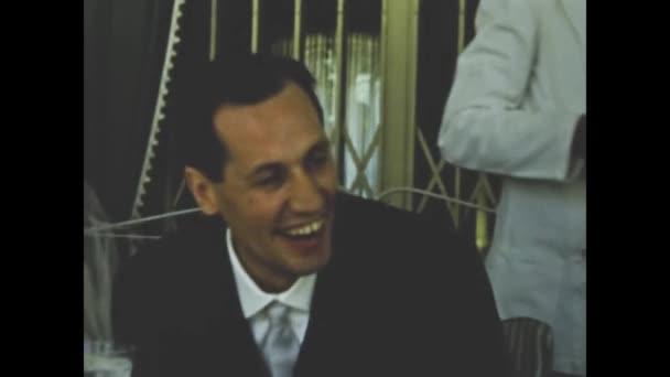 Rom Italien Juni 1959 Hochzeitsessen Den 50Er Jahren — Stockvideo