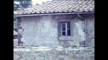 Roma, İtalya Haziran 1964: 60 'larda ortaçağ köyü sahnesi