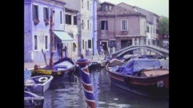 Venedik, İtalya 1982: Venedik şehir manzarası 80 'lerde