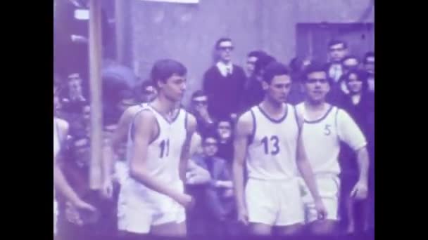 Roma Talya Nisan 1964 Larda Şehir Basketbol Maçı — Stok video