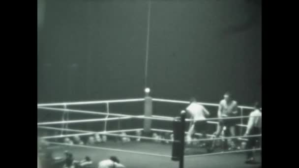 Ρώμη Ιταλία Ιούνιος 1948 Μποξ Σκηνή Πρωταθλήματος Στα — Αρχείο Βίντεο