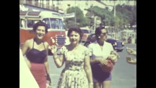 Naples Italy June 1964 Happy Women City 1960S — Video