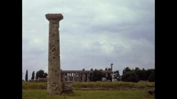 Paestum Italia Maggio 1964 Paestum Archeological Site View Negli Anni — Video Stock