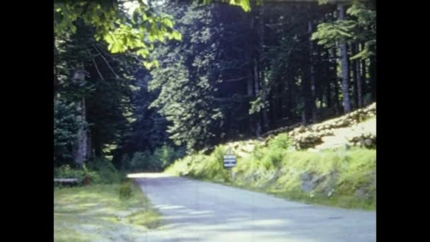 Rome Italy June 1964 Old Women Relaxing Mountain Trail 60S — 비디오
