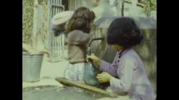 Roma Itália Maio 1964 Tire Água Cena Fonte Década — Vídeo de Stock
