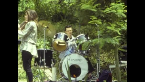 Řím Itálie Květen 1980 Rock Band Day Outdoor Letech — Stock video