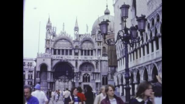 Venetië Italië Mei 1982 San Marco Plein Venetië Jaren — Stockvideo