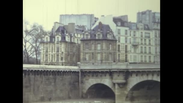Paris Fransa 1974 Paris Şehir Manzarası Lerde — Stok video