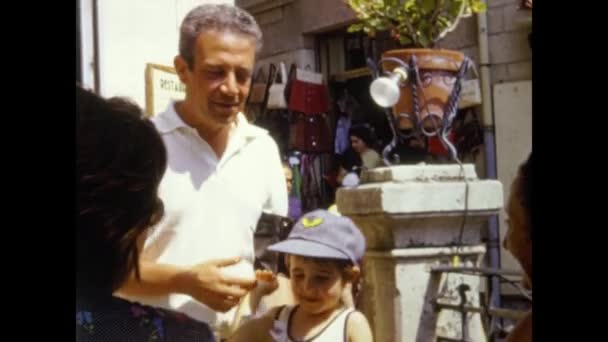 San Marino Italien Juni 1964 Familientisch Freien Den 60Er Jahren — Stockvideo