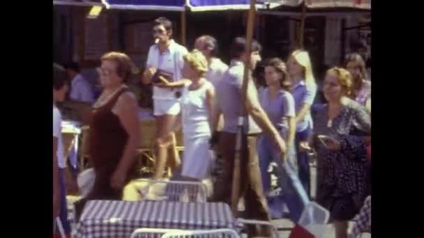 Castellamare Italy August 1976 Castellamare People Street Scene 70S — Vídeos de Stock