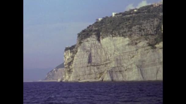 Кастелламаре Италия Август 1976 Морской Пейзаж Кастелламаре — стоковое видео