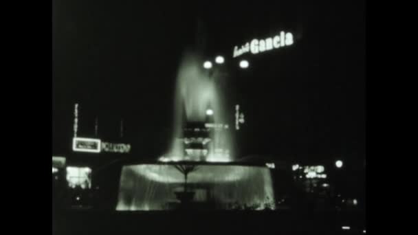 Roma Italia Maggio 1964 Pubblicità Cartellone Notturno Scena Dettaglio Negli — Video Stock