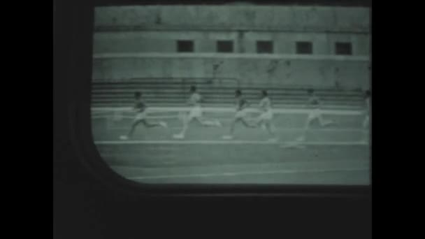 Ρώμη Ιταλία Ιούνιος 1958 Ολυμπιακοί Αγώνες Στην Τηλεοπτική Σκηνή Του — Αρχείο Βίντεο