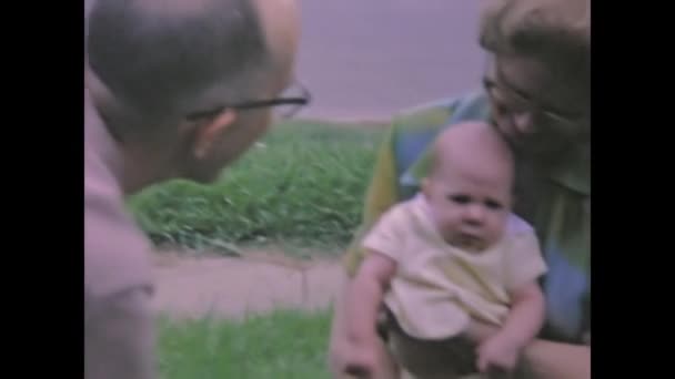 Dallas United States March 1963 Grandmother Holding Newborn 60S — Stockvideo