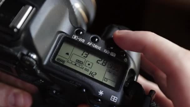 Στιγμιότυπο Λεπτομερειών Ρύθμισης Κάμερας Dslr — Αρχείο Βίντεο