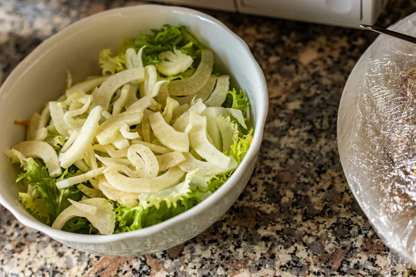 Zdravý Zeleninový Salát Detail Shot — Stock fotografie