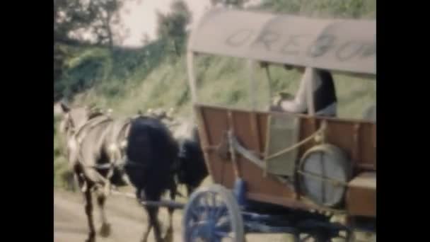 California United States June 1957 Far West Horse Drawn Carriage — Stockvideo